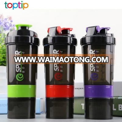 Custom logo shaker bottle three layers protein powder shaker Bottle