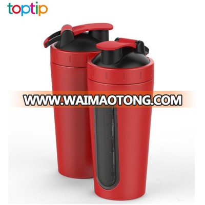 New style stainless steel shaker water bottle with low MOQ, high quality Protein shaker with 304 SS