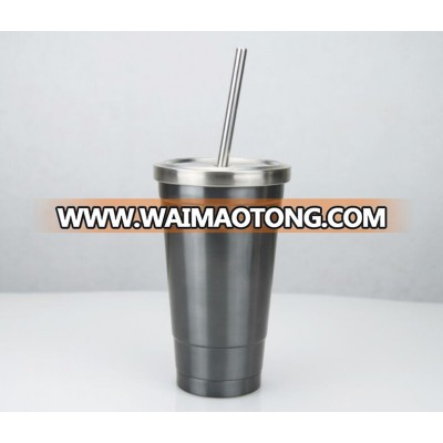 Insulated Stainless Steel Vacuum Thermos, coffee cup mugs with straw